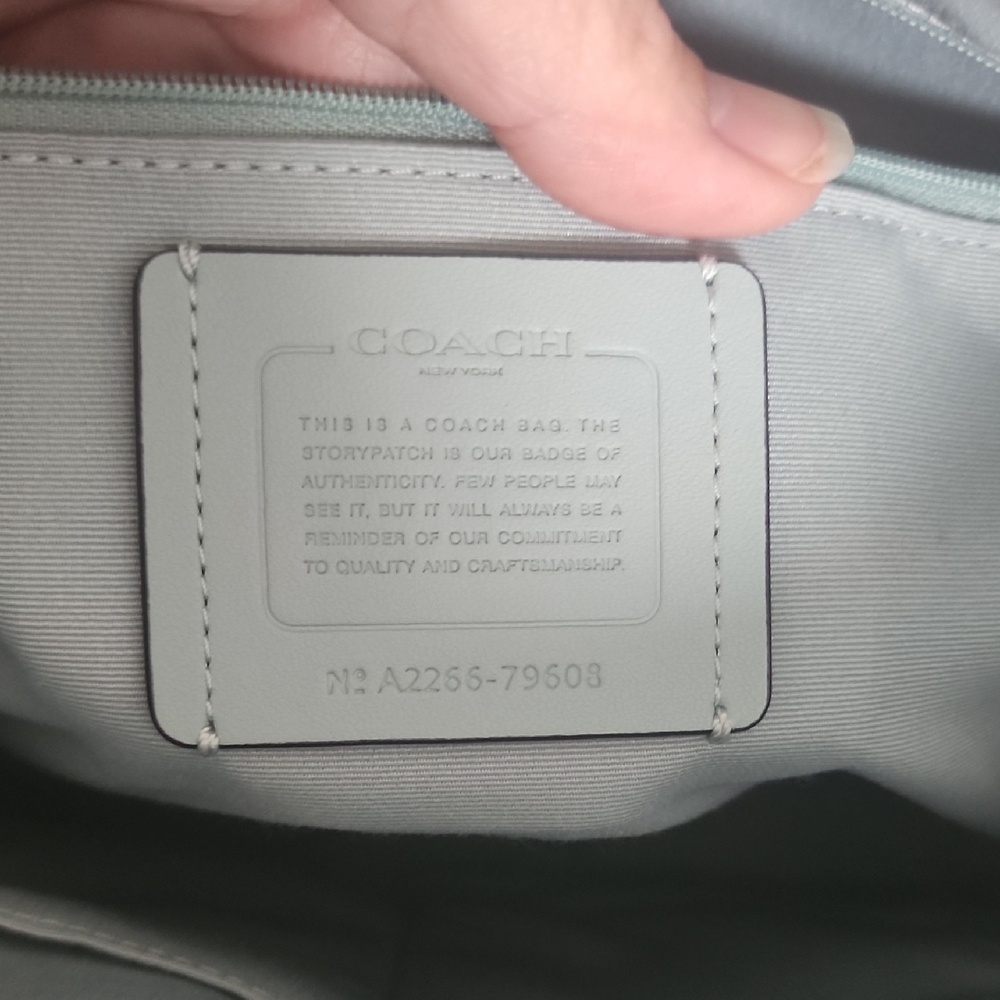 Coach Seafoam Leather Tote - Picture 5 of 8